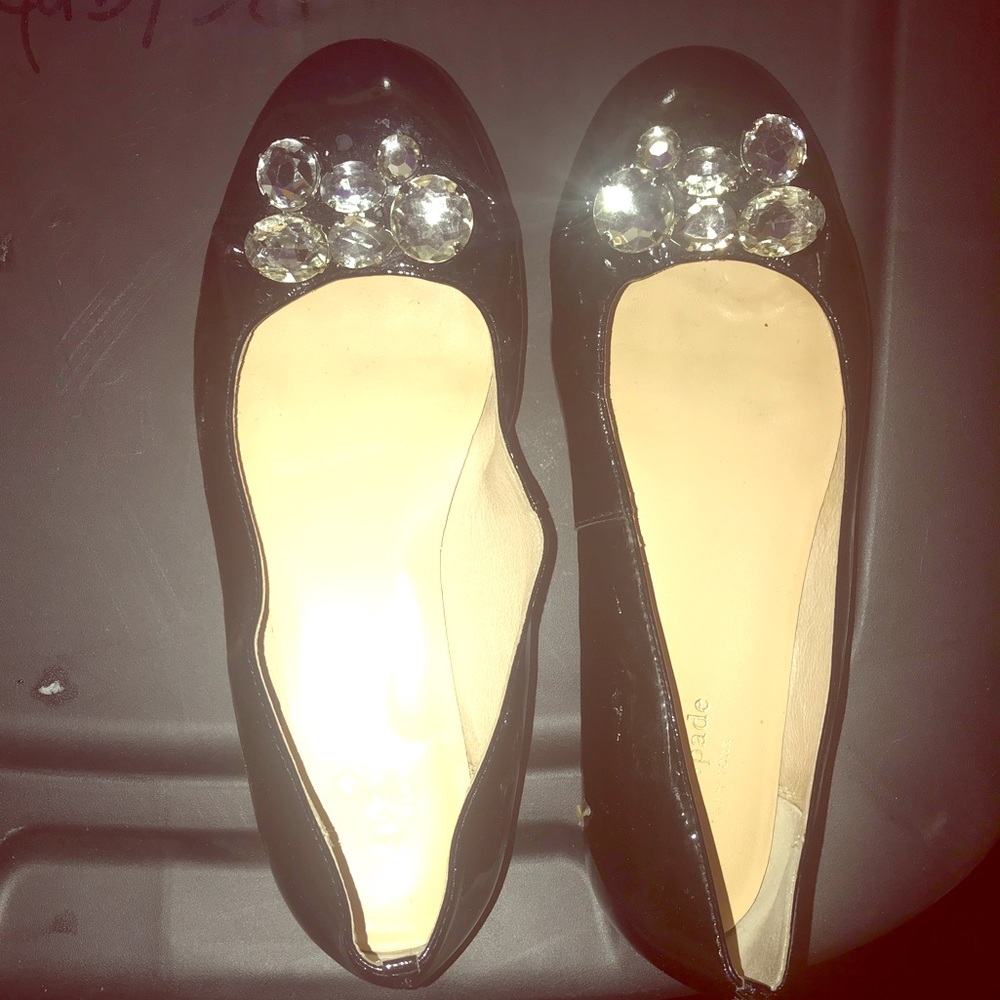Kate Spade black patent leather flats